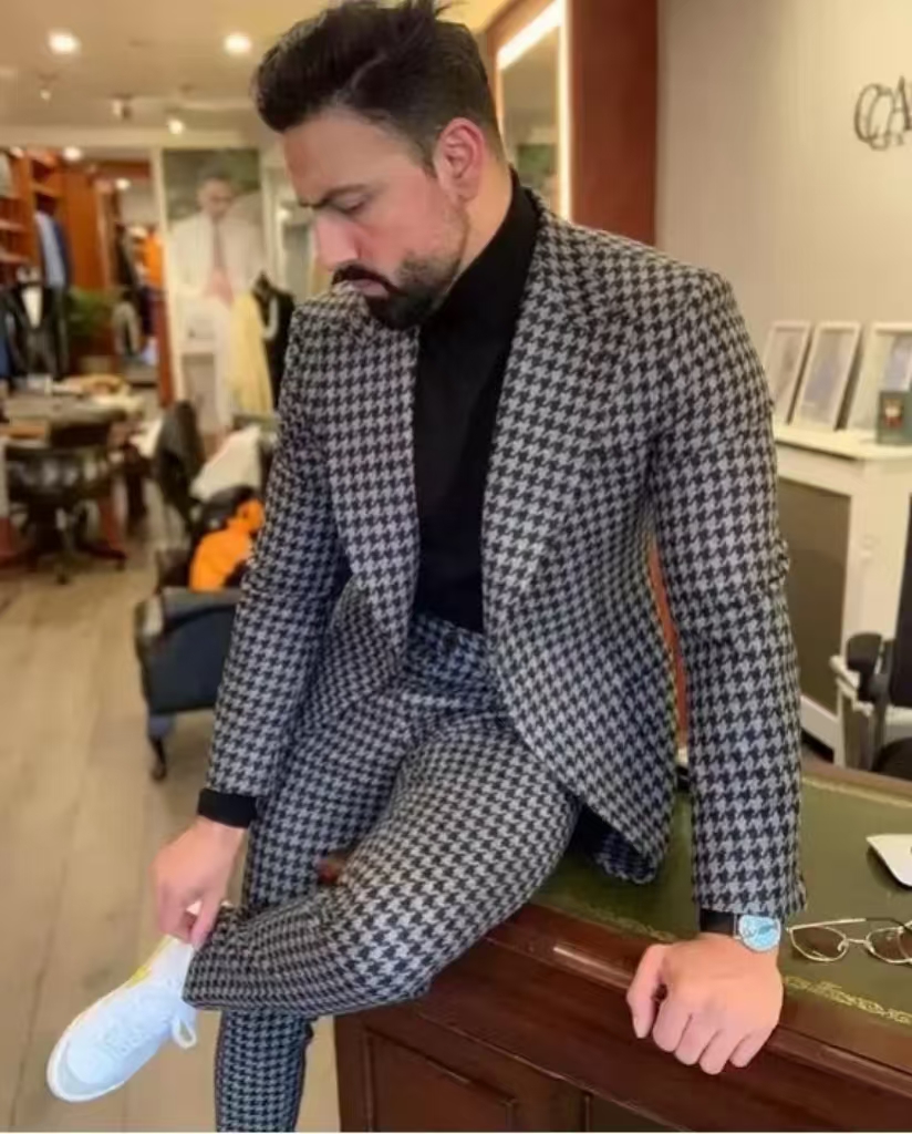 Men'S Formal Wear In Wedding - Traje Vintage de pata de gallo