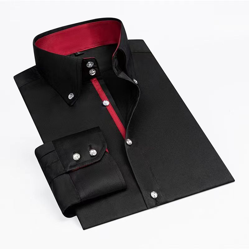 Korean Men Formal Wear - Camisa de vestir de diseñador para
