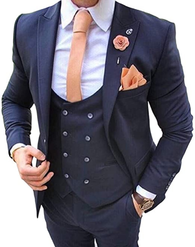 Men'S Formal Wear In Wedding - Trajes Azul Marino para Hombre, 3