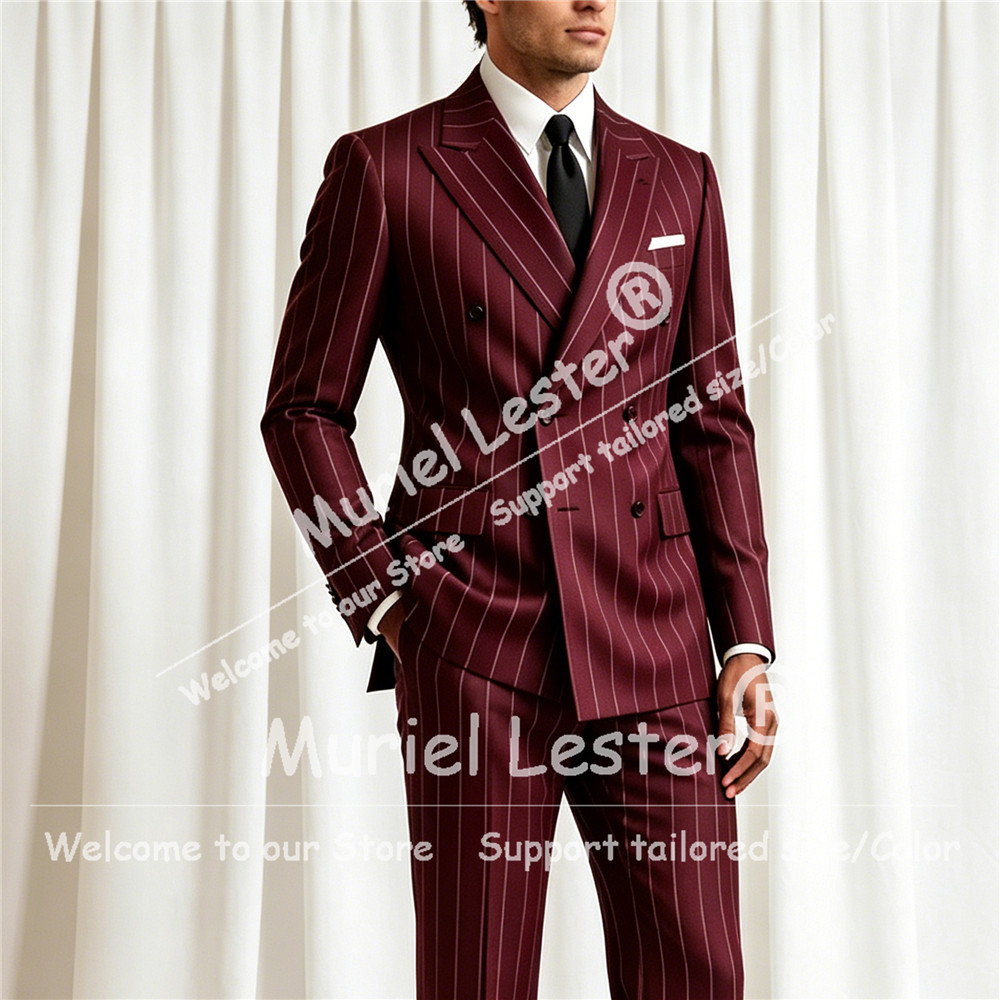 Elegant Formal Men'S Wear - Elegante Traje de Rayas para Hombre,