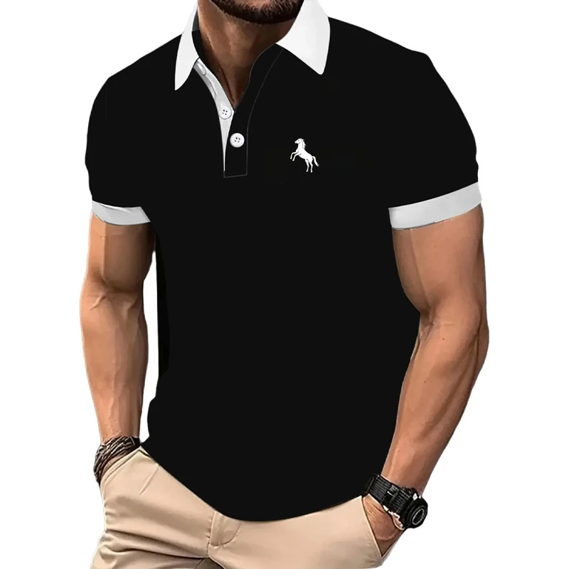 Men Formal Wear Clothes - Polo para hombre, manga corta, color