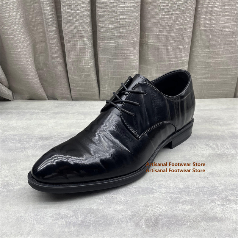 Zapatos Oxford de cuero negro  - Formal Men Daily Wear Shoes reseña y precio