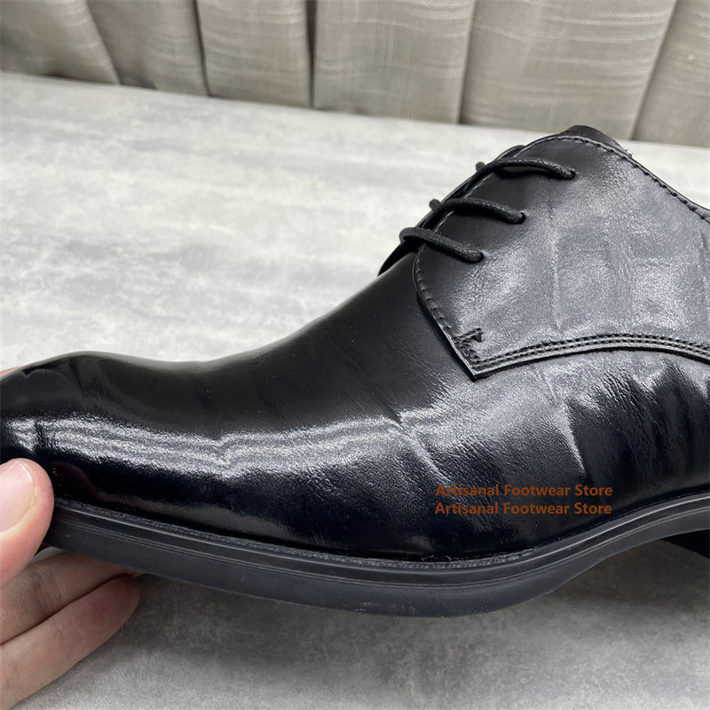 Zapatos Oxford de cuero negro  - Formal Men Daily Wear Shoes reseña y precio