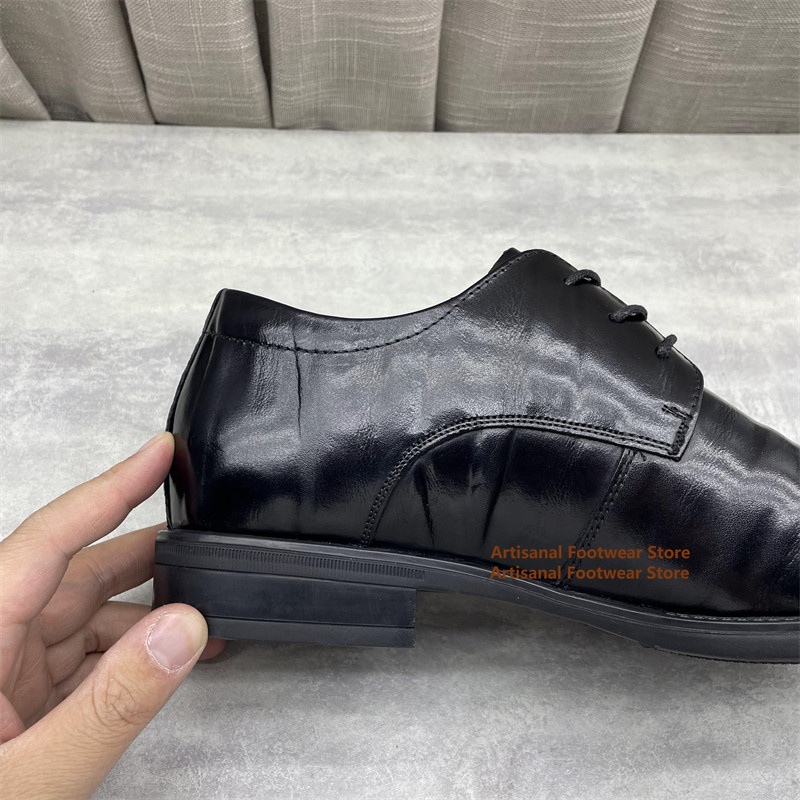 Zapatos Oxford de cuero negro  - Formal Men Daily Wear Shoes reseña y precio