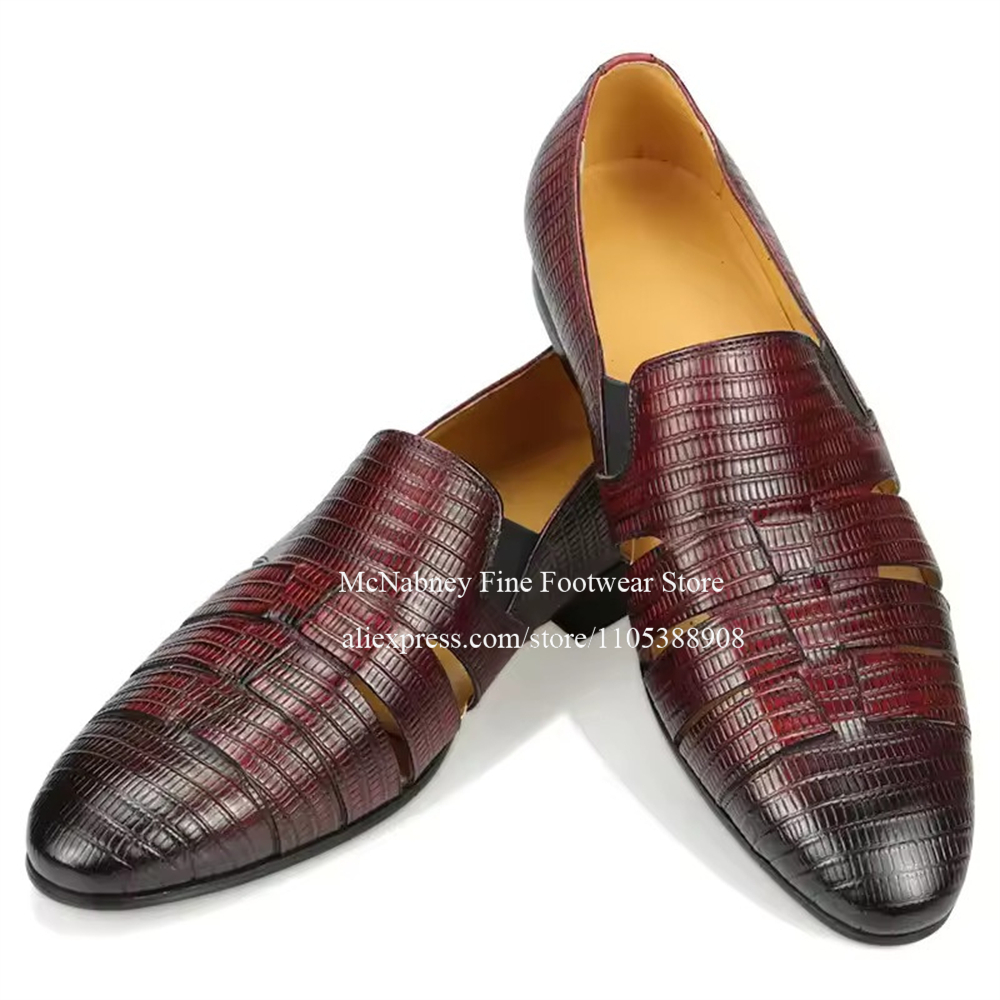 Mocasines de Cuero de Lagarto  - Formal Men Daily Wear Shoes reseña y precio