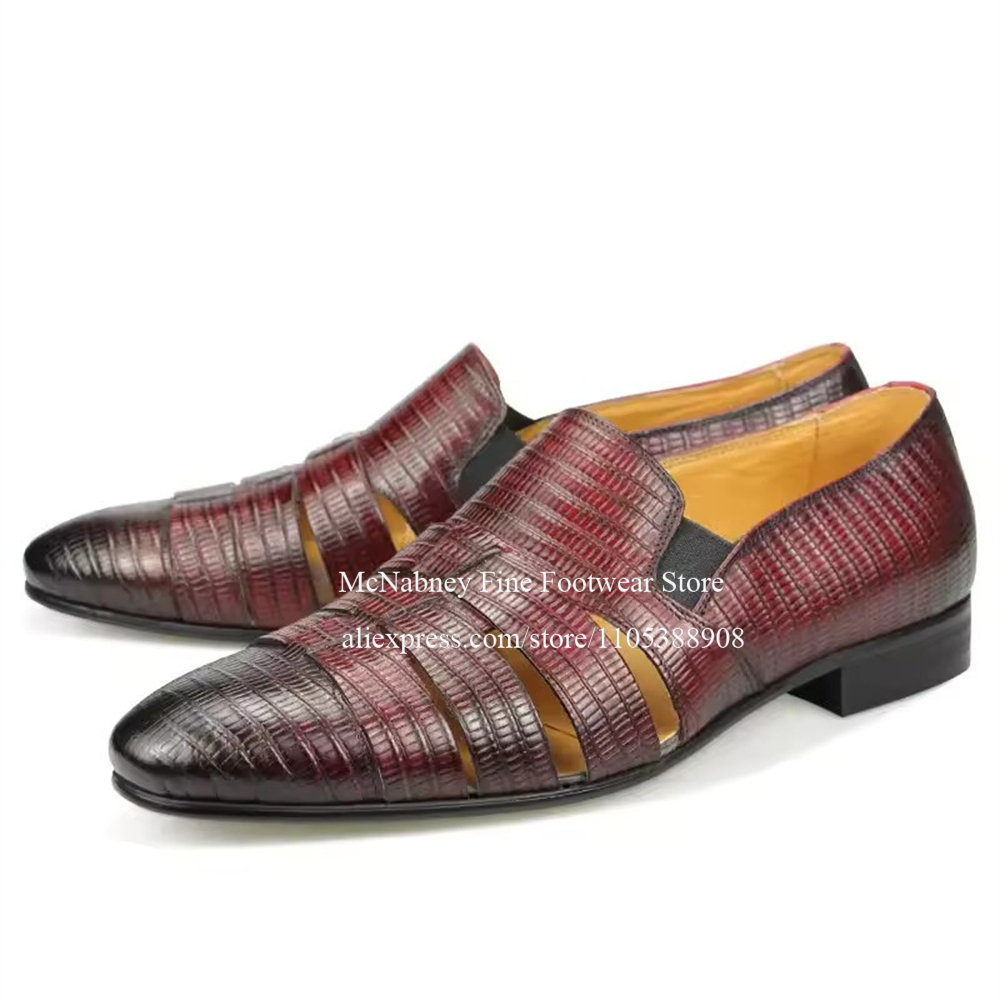 Mocasines de Cuero de Lagarto  - Formal Men Daily Wear Shoes reseña y precio