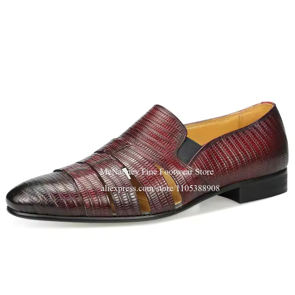 Mocasines de Cuero de Lagarto  - Formal Men Daily Wear Shoes reseña y precio
