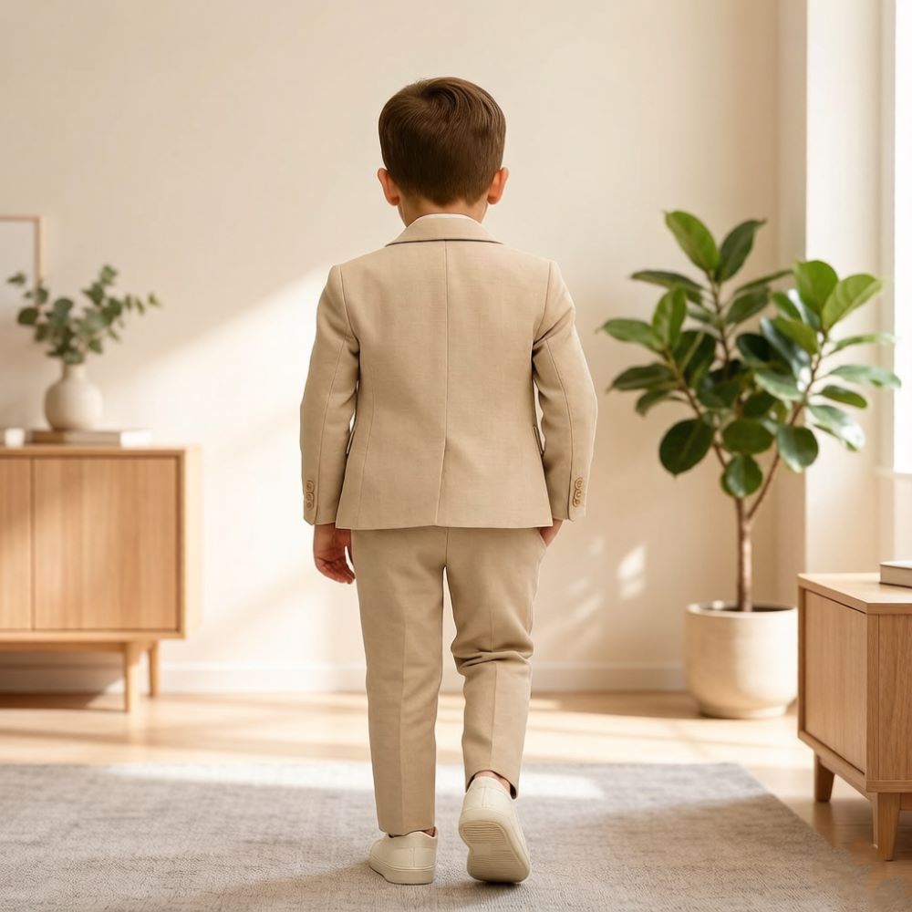 Traje de 3 piezas beige para n - Formal Wear For Men Kids reseña y precio