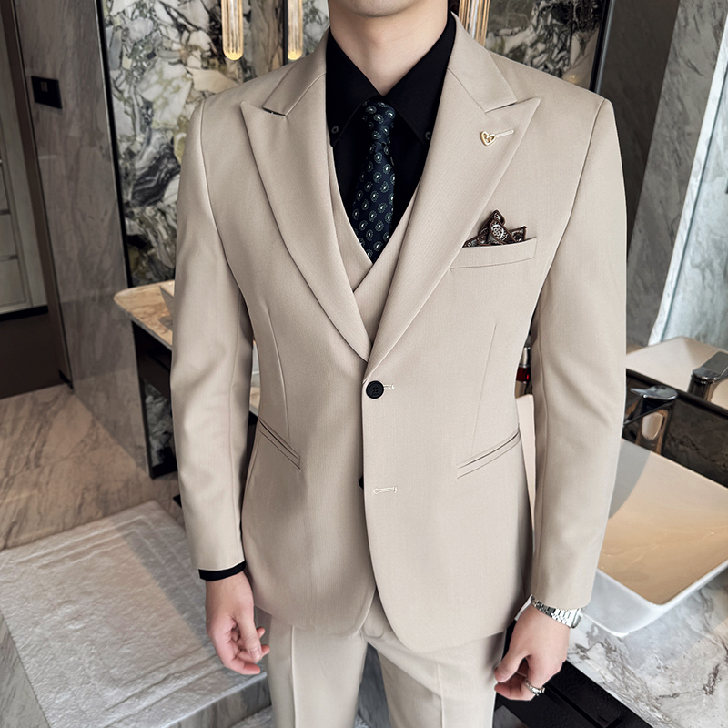 Conjunto de tres piezas ajusta - Korean Men Formal Wear reseña y precio