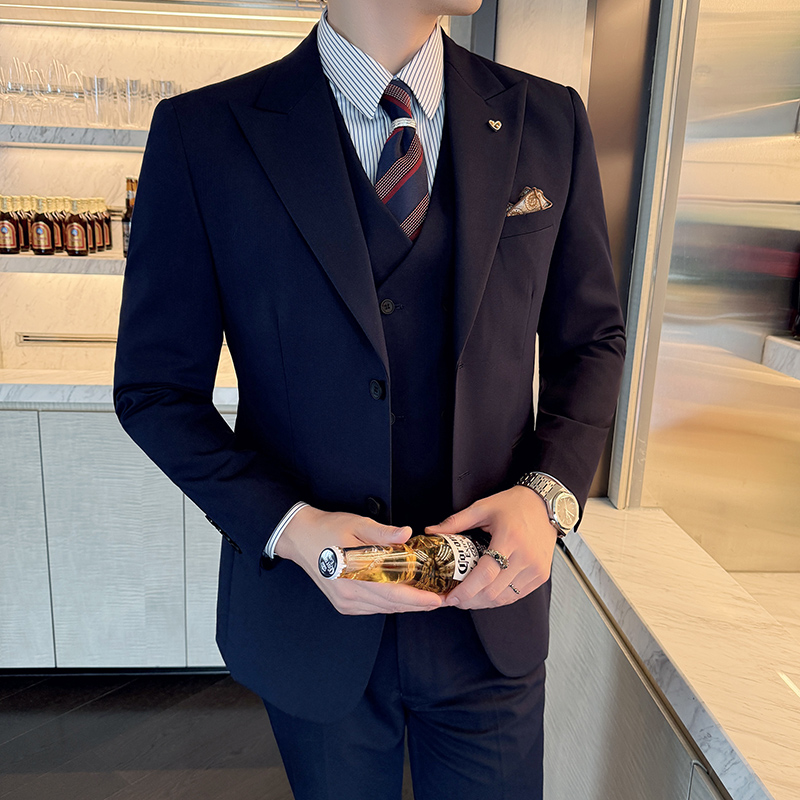 Conjunto de tres piezas ajusta - Korean Men Formal Wear reseña y precio