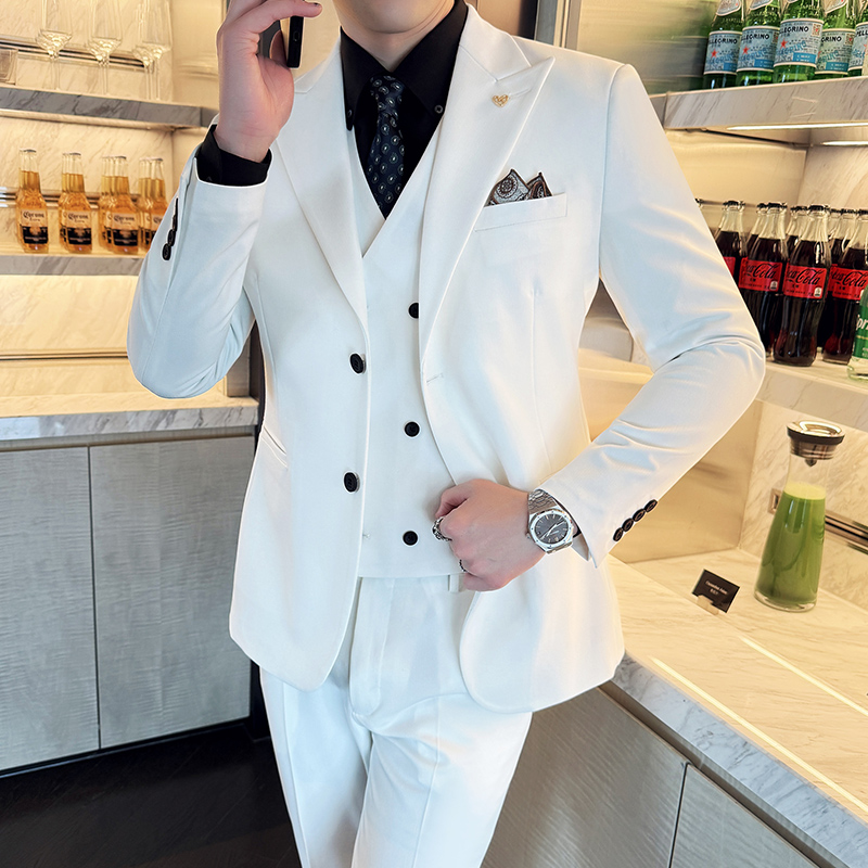 Conjunto de tres piezas ajusta - Korean Men Formal Wear reseña y precio
