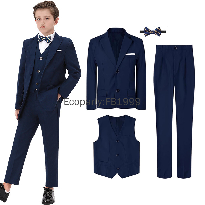 Traje de 4 Uds para niños, con - Formal Wear For Men Kids reseña y precio