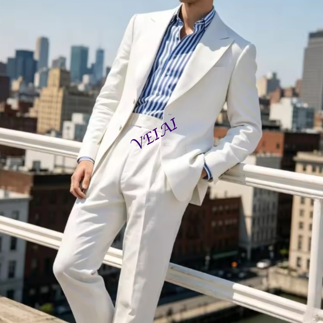 Traje de Lino Verde Salvia de  - Men'S Relaxed Formal Wear reseña y precio